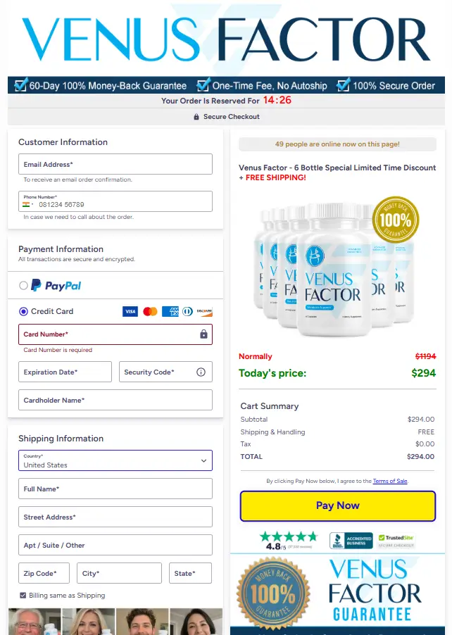 Venus Factor-Secure-Checkout